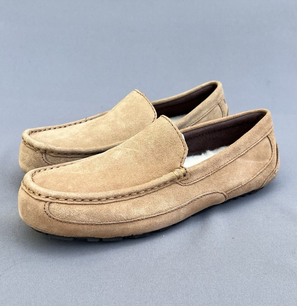 UGG Alder Faux Shearling Lined Suede Slipper Chestnut Men's Size 8 US